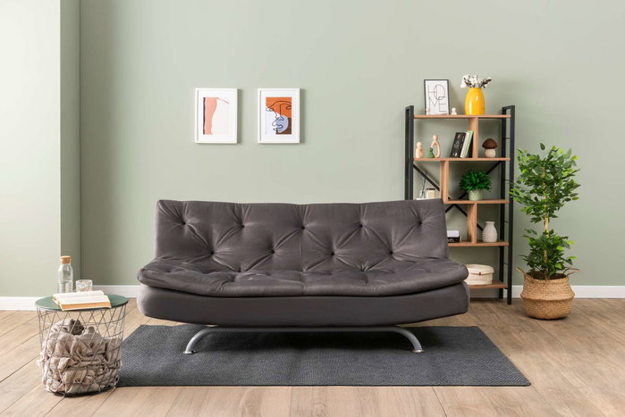 Atelier Del Sofa Rivo Sofá-Cama de 3 Plazas Gris